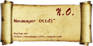 Neumayer Ottó névjegykártya